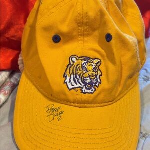 Yellow Baseball Cap with LSU Tiger Embroidery